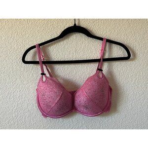 Victoria's Secret Pink Rhinestone Demi Pushup Bra 34DD